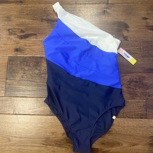 Summersalt Sidestroke Asymmetrical Swimsuit in Deep Sea size 8.